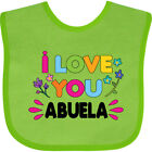 Inktastic I Love You Abuela With Flowers Baby Bib Cute Adorable Gender Reveal