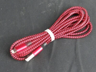 6ft Red & Black Braided iPhone Charging Cable - Image 1 of 3