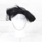 Vintage Millinery Salon Black Satin Egret Feathers Fashion Hat