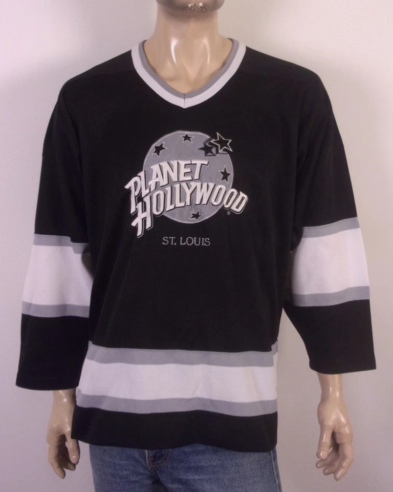 Camiseta deportiva de hockey vintage años 90 usada en excelente estado Planet Hollywood con logotipo cosido talla L Foto 1 de 4