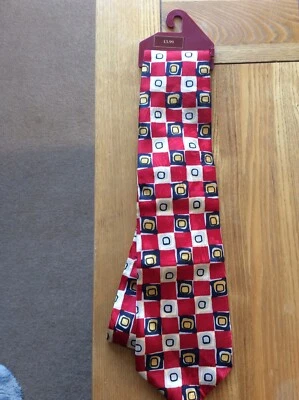 New men's red geometric Burton's tie - Image 1 of 3