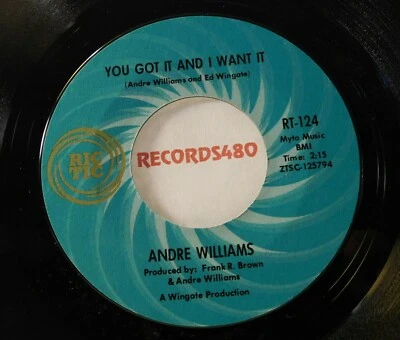 Andre Williams 45 Ric Tic 124 You Got it and I Want it / I Can't Stop Crying NM - Image 1 of 2