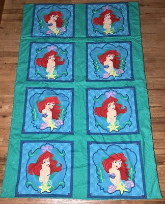 Edredón Sirenita Disney REVERSIBLE Manta 42”X65” Cama Doble Ariel De Colección Foto 1 de 4