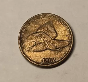 1858 Flying Eagle 1c penny da un centesimo - Foto 1 di 4