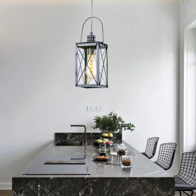 Lampada A Sospensione Vintage In Vetro Per Camera Da Letto Ospiti - Immagine 1 di 4