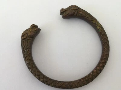  Pulsera de latón vintage hecha a mano pulsera tallada cara de león hecha a mano Foto 1 de 4