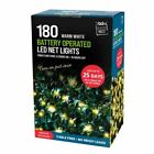 180 Warm White Net Lights with Timer Day Night Battery Operated Festive Magic