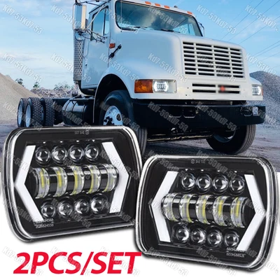 2X 105W 7x6" 5x7" Led Headlights for International Harvester 4700 4800 4900 8100 - Image 1 of 4