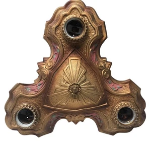 LÁMPARA ART DECO 1930 - Hierro Fundido 3 Bombillas Colgante Techo Accesorio De Colección - Imagen 1 de 19