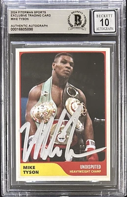 Tarjeta exclusiva deportiva firmada por Mike Tyson 2024 Fiterman Beckett 16605898 automática 10 Foto 1 de 2