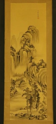 ARTE DE ROLLO COLGANTE JAPONÉS Pintura Sansui Paisaje NakabayashiChikuto #E8856 Foto 1 de 4