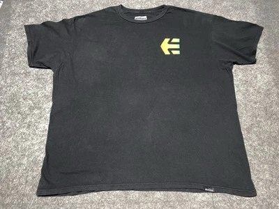 Camisa negra descolorida 2Xl Etnies Bear Grizzley descolorida ropa de calle logotipo monopatín Foto 1 de 4