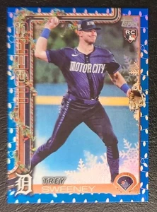 2025 Topps Holiday Trey Sweeney RC Blue Metallic Holiday Lights Parallel #H172 - Bild 1 von 2