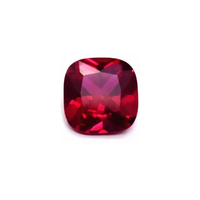 Blood-red Ruby Mohs Hardness 9 Square Faceted Gemstone Cushion Cut Ruby Gem - Image 1 of 4