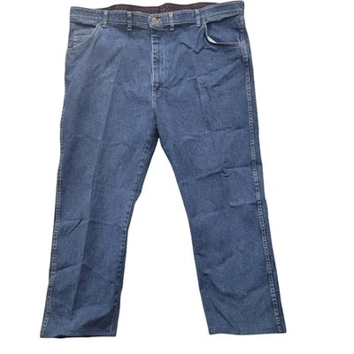 Pantalones de mezclilla para hombre Wrangler corte regular premium 46x29 lavado oscuro dobladillo 46x27,5 Foto 1 de 4