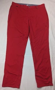 Nike Golf Modern Fit Dri Fit Flat Front Pants Red Snap Zip Mens 36 X 32 - Picture 1 of 13