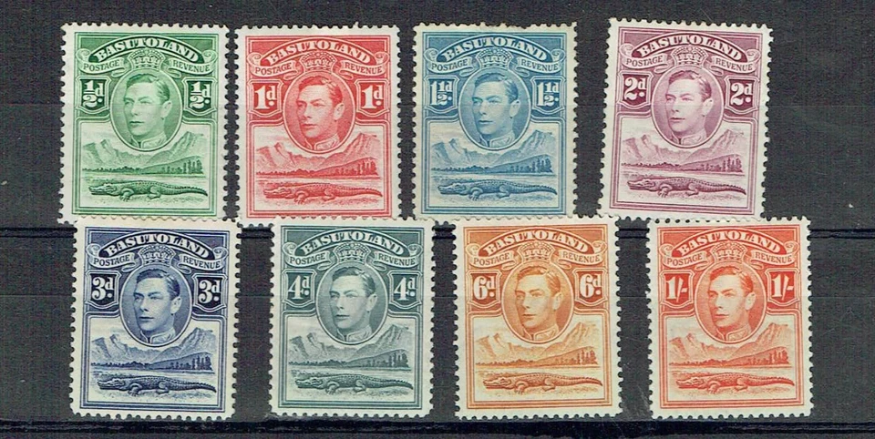 Basutoland KGVI окончательный набор до 1/= значение смонтировано новом - Изображение 1 из 1