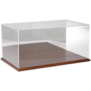 Plymor Clear Acrylic Case w/ Hardwood Base (Mirror Back), 20" W x 12" D x 9" H - Picture 1 of 2