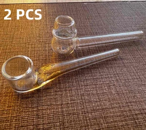 Juego de 2 pipas de cigarrillo de vidrio reutilizables de 3,9 pulgadas para fumar hierbas Hitter - Imagen 1 de 7