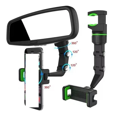 Soporte de montaje para coche soporte para teléfono celular espejo retrovisor clip 360 universal Foto 1 de 4