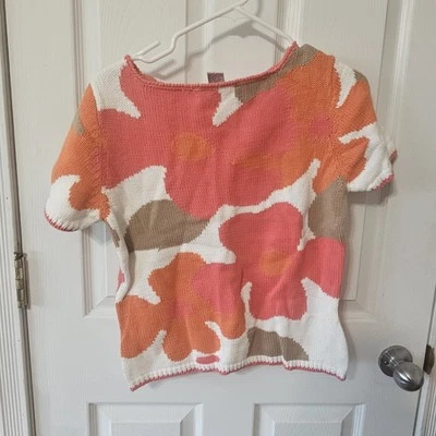 LAUREN HANSEN женщин средний цветной свитер с коротким рукавом винтажный Гонконг - Изображение 1 из 4