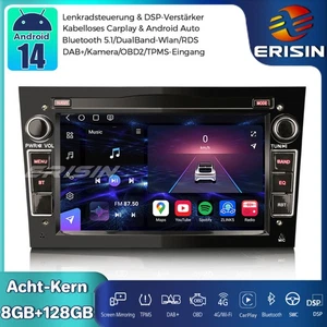 128GB Android 14 Autoradio GPS Opel Astra H Corsa C/D Zafira Meriva Vivaro Combo - Bild 1 von 17