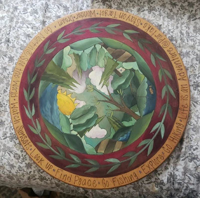 Sticks lazy susan turntable 20in nature trees sun fish outdoors - Image 1 of 4