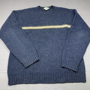Vintage J Crew Sweater Mens XL T Shetland Wool Pullover Blue Chunky Knit Heavy - Picture 1 of 12