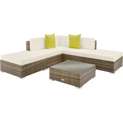 Rattan Lounge mit Aluminiumgestell Paris Loungemöbel Gartenmöbel natur B-Ware - Bild 1 von 4