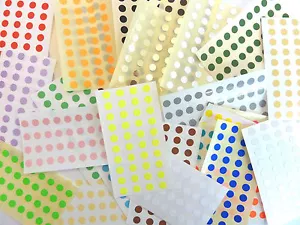 6mm Round dot Stickers Coloured Circles Small Circular Sticky Labels 32 colours - Picture 1 of 33