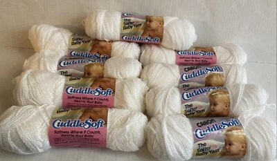 Caron Cuddle Soft Baby Yarn, Lot Of 9, White - Image 1 of 4