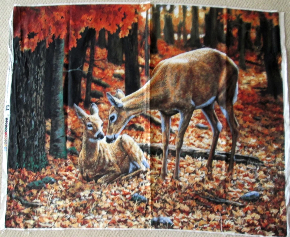 1 Sweet "Autumn Gathering" Cotton Fabric Quilting/Wallhanging Crafting Panel - Image 1 of 1