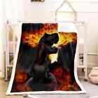 Gray Wolf Changes Specifically 3D Warm Plush Fleece Blanket Picnic Sofa Couch