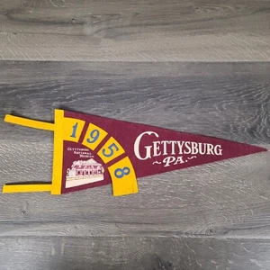 Vintage 1958 Gettysburg National Museum Gettysburg PA Souvenir Felt Pennant 18" - Picture 1 of 6