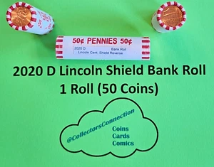 2020D LINCOLN CENT - One Bank Roll 50 Coins - Bild 1 von 2