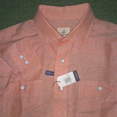 NUEVA Camisa Johnnie-O Hangin Out Bryce Nueva con Etiquetas Manga Larga Mezcla de Lino Para Hombres Mediana  Foto 1 de 4