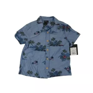 Camicia manica corta con bottoni Art Class ragazzo taglia 18M blu stampa palma - Foto 1 di 7