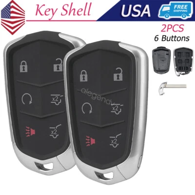 2 Replacement For 2015 - 2019 Cadillac Escalade Remote Key Fob Shell Cover Case - Image 1 of 4
