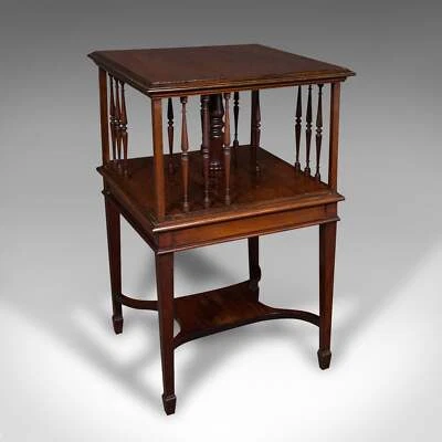 Antique Revolving Bookcase, English, Walnut, Rotating Novel Library, Edwardian - Image 1 of 4