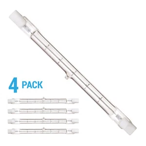 4 Pack 118mm Double Ended 300W T3 120V Clear Bulb Recessed SC R7s Warm White - Picture 1 of 3