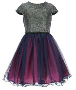 Blush by Us Angels Big Girl's Scuba Foil Mesh/Tulle Fanciful Dress-Size-16 - Picture 1 of 4
