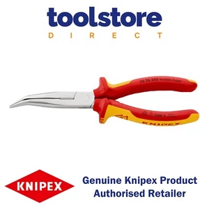 KNIPEX 2626200 VDE Bent Snipe Nose Side Cutting Pliers 200mm - Picture 1 of 3