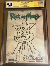 Original Justin Roiland SQUANCHY SKETCH Rick & Morty #1 Blank CGC SS 9.8 SIGNED