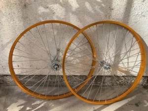 Gold Bicycle WheelSet 26" x 1.75 x 12G COASTER or FREEWHEEL Cruiser BMX Bikes - Picture 1 of 6