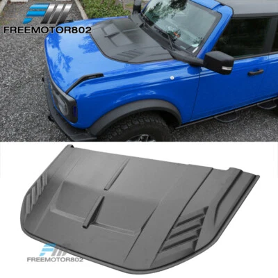Se adapta a 21-25 Ford Bronco 2 puertas 4 puertas ABS capó delantero cubierta de cuchara - negro lijado Foto 1 de 4