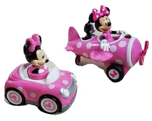 Minnie Mouse Toys Set of 2 Pull Back Car and Airplane Not Working with Battery - Picture 1 of 8