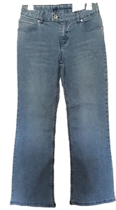 SO Girls Jeans Size 14 HighRise Flare Denim Blue Embroidered Embelished Pockets - Picture 1 of 15