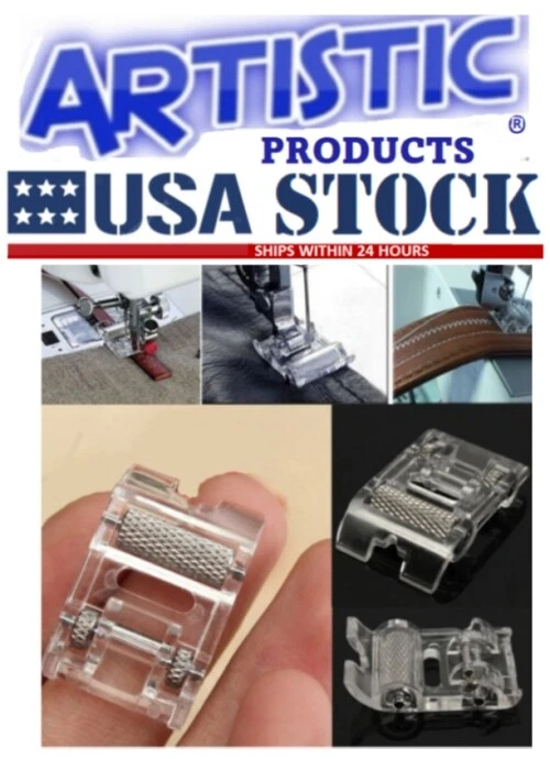 Leather, Vinyl, Fur, Quilting Thick Fabric Roller Foot for Elna Sewing Machine - Image 1 of 1