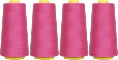4 BIG CONES RUBY ROSE SERGER SEWING THREAD 2750 YD TEX 27 40S/2-THREADART - Image 1 of 4