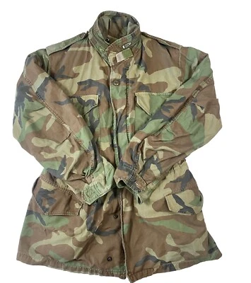 Chaqueta militar de colección EE. UU. clima frío bosque camuflaje abrigo de campo con forro - mediana Foto 1 de 4